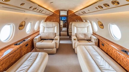Luxurious Private Jet Interior