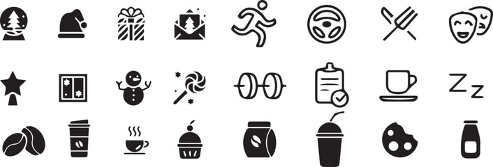 Drinking Coffee, Daily Routine, Invitation to Hang Out – Vector Set for Social Media, Marketing & Cafe editable vector 