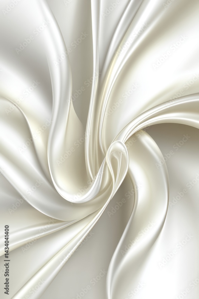 Poster elegant swirling silk fabric in soft white tones creating a luxurious and smooth texture abstract de