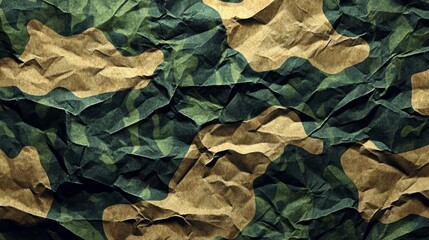 Abstract Crumpled Camouflage Paper for Design and Texture Overlays