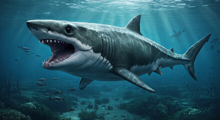 Great White's Predatory Emergence, A Majestic Apex Predator Unveiled