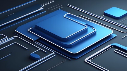 Modern abstract blue technology background with light effects