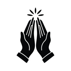 Faithful Prayer Hands Minimal Vector Icon
