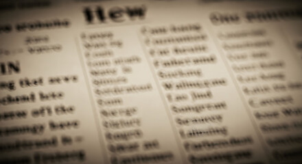 Abstract Blurry Newspaper Print Revealing Fragmented News For Artistic Background