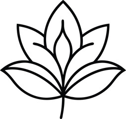 lily outline on white background