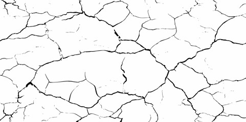 Abstract old wall grunge black and white concreate crack scratch in the wall  grunge texture background.