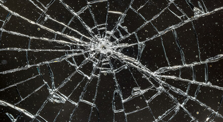 Obraz premium Shattered Reflections An Abstract Exploration Of Broken Glass Fine Lines