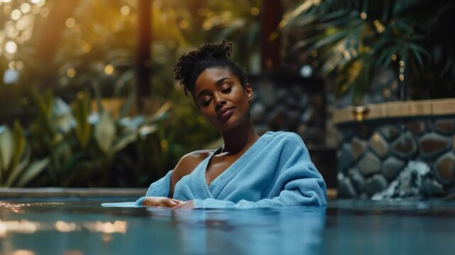 A calming dip in the water, perfect for advertising spa hotels, wellness resorts and relaxation related brands.
