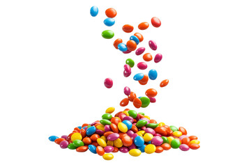 colorful candy pile isolated on transparent background png