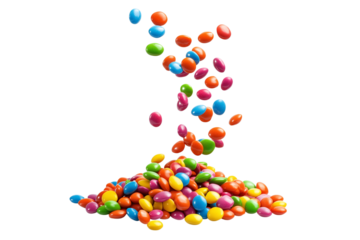 colorful candy pile isolated on transparent background png