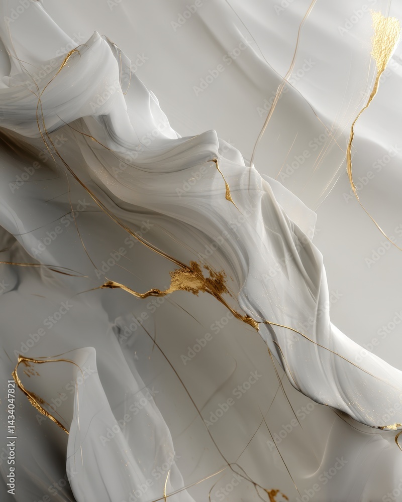 Poster elegant white marble texture with gold accents creating a luxurious and sophisticated abstract backg