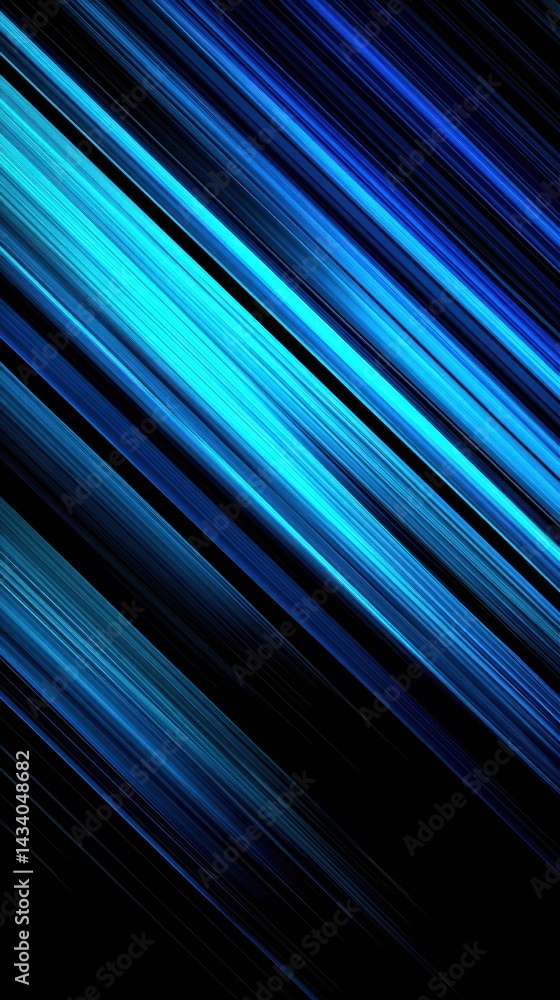 Poster abstract blue light streaks on dark background creating dynamic digital art with high contrast and m