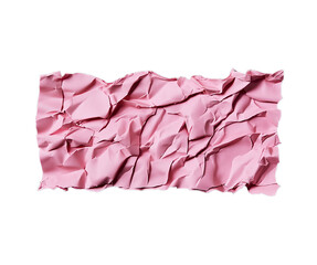 Pink Paper. A single piece of pink paper is appears smooth and slightly crumpled, with no visible writing or markings. on a White or Clear Surface PNG Transparent Background.