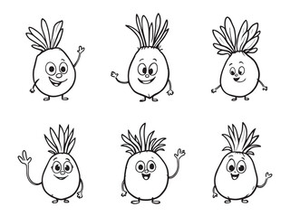 Outline drawing of belgian endive healthy vegetable clipart
