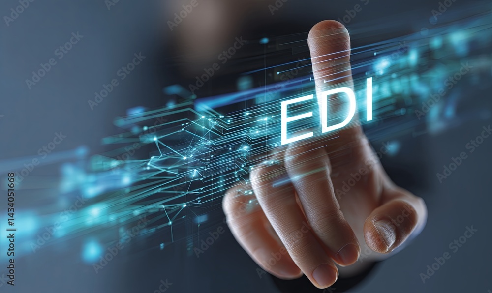 Aufkleber digital interaction with electronic data interchange in modern technology