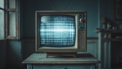 Nostalgic vintage television set surrounded by mystery