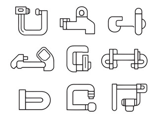 Pipe Clamp line art abstract sketch