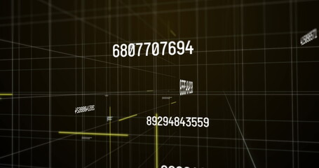 Image of data processing on black background