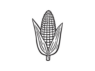 Simple Corn Outline Design for Fresh Agricultural Themes 