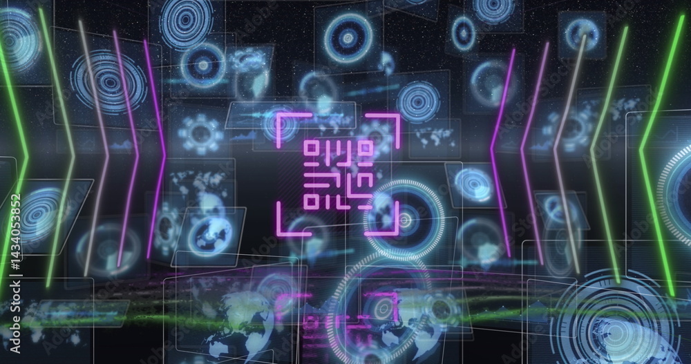 Poster image of qr code over scope scanning and data processing