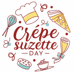 NATIONAL CREPE SUZETTE DAY vector illustration