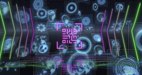 Image of qr code over scope scanning and data processing