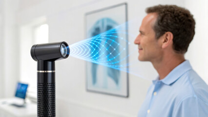 Innovative breath test sensor for wellness scan, enhancing health monitoring and providing insights into respiratory function