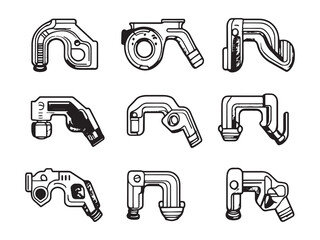Pipe Cutter line art modern illustration