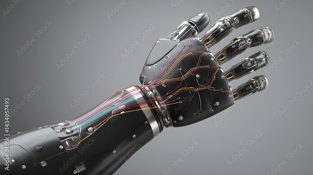 Aufkleber futuristic robotic limb concept demonstrating advanced technology and intricate mechanical design