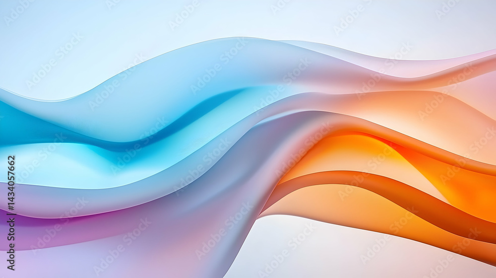 Aufkleber abstract sky tone color gradient transition with smooth waves