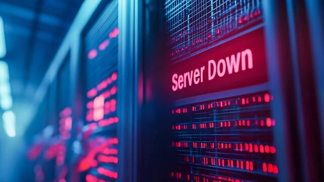 Server Downtime Red Alert Digital Infrastructure Failure