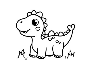 Fototapeta premium Cute Animal Easy Coloring Page for Kids – Printable Black and White Line Art on Standard Paper 