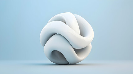 Abstract White 3D Sphere on Blue Background