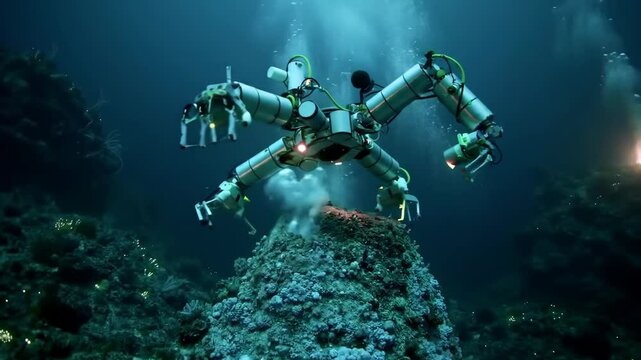 Underwater Robotic Exploration:  Multi-Armed Crawler Examining Deep Sea Hydrothermal Vent