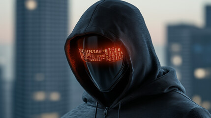 Cybersecurity ethics in ai urban vigilante action against digital threats cityscape futuristic view