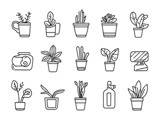 Planner Stickers line art design set
