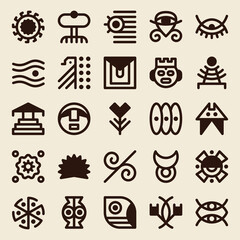Set of ethnic icon vector