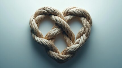 Obraz premium Heart-shaped braided rope knot