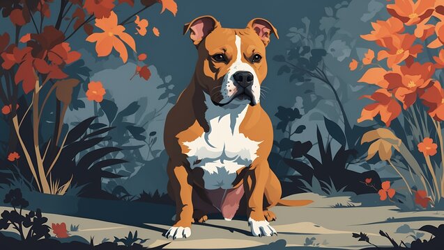 Silhouette of a beabull dog in vector style