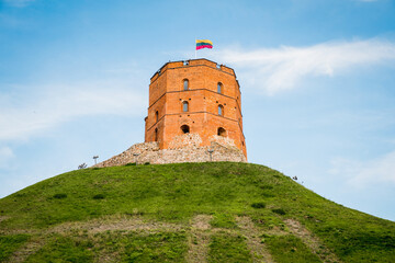 Gediminas Castle Tower on top of the Hill in Vilnius