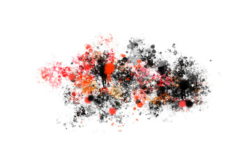 abstract red, yellow and black paint splashes