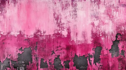 Vibrant pink grunge abstract art background with distressed texture for creative design