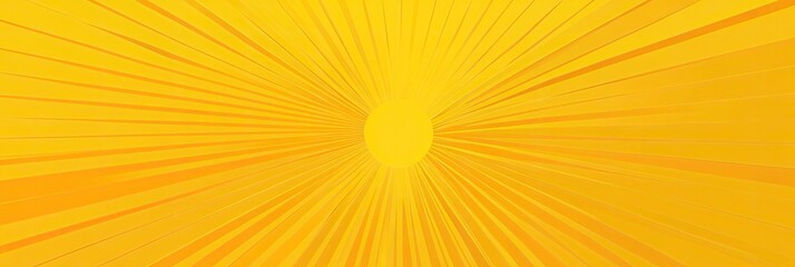 Yellow Sunburst Background with Circular Center and Radiating Lines, Sunny Design