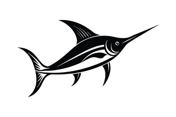 Silhouette art illustration of a marlin fish.eps