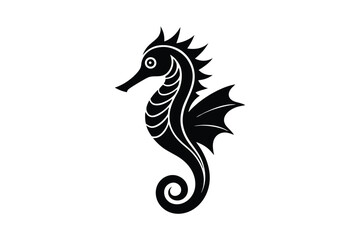 Obraz premium Silhouette art illustration of a seahorse.eps