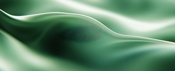 Obraz premium Abstract Green Wavy Texture, Soft Surface with Highlighted Edge, Subtle Pattern