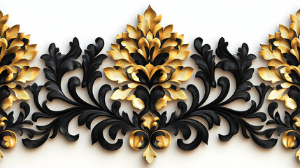 Ornate black and gold decorative border design.