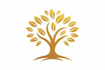 Naklejka premium tree with leaves vector illustration 