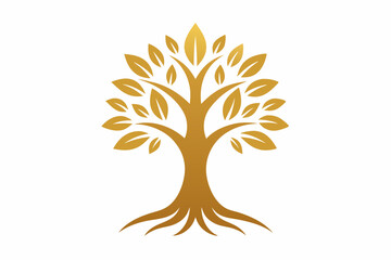 Naklejka premium tree with leaves vector illustration 