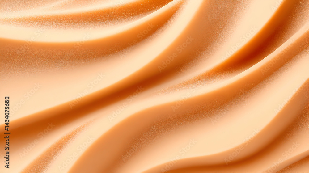 Poster close-up macro shot of smooth orange sand texture with subtle waves
